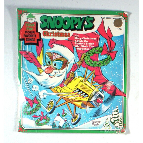 Snoopy's Christmas: Favorite Songs 7" Green (1972) [SEALED] Vinyl 45 Peter Pan - Picture 1 of 2